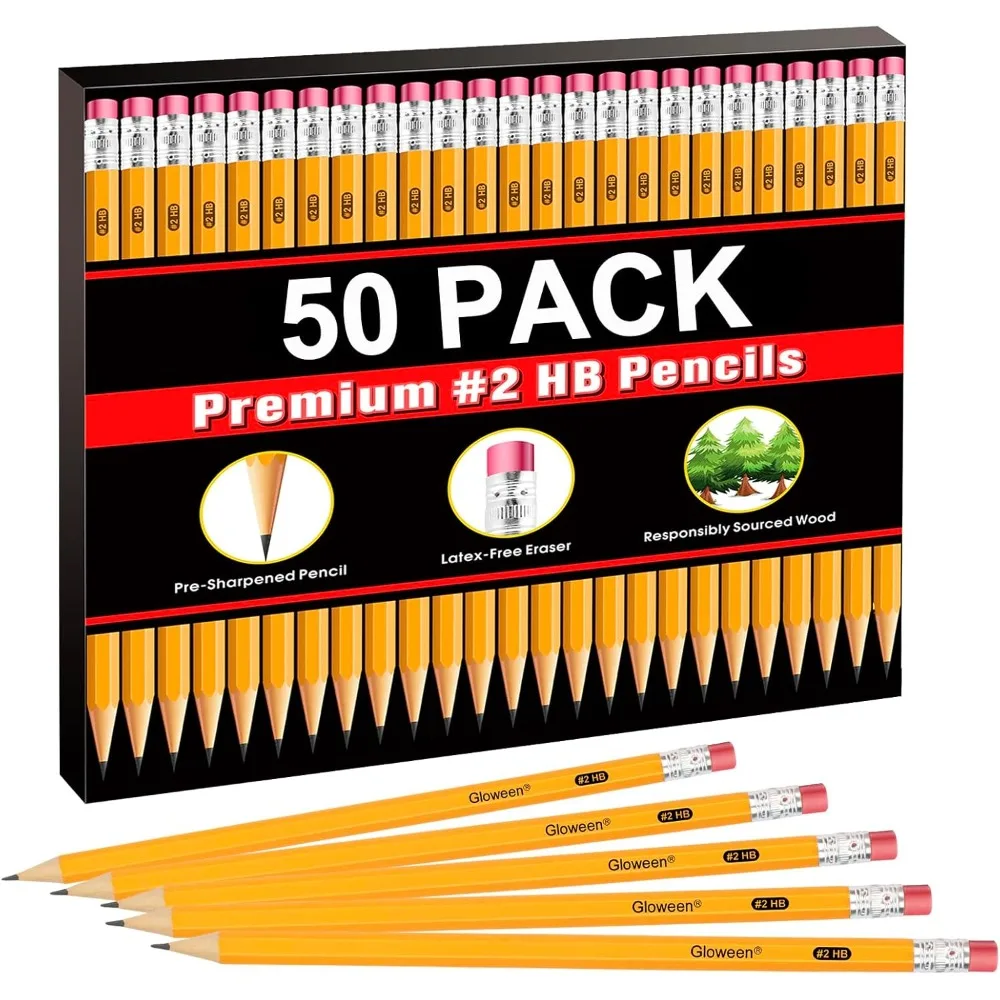 Pre-Sharpened #2 HB Wood Cased Pencils Bulk 50 Pack for Writing Drawing Sketching School Office Classroom Supplies Art Studio Exam Standardized Test Homework Professional Artist Student Teacher Bulk Box Set of Graphite
Pre-Sharpened #2 HB Wood Cased Pencils Bulk 50 Pack for Writing Drawing Sketching School Office Classroom Supplies Art Studio Exam Standardized Test Homework Professional Artist Student Teacher Bulk Box Set of Graphite