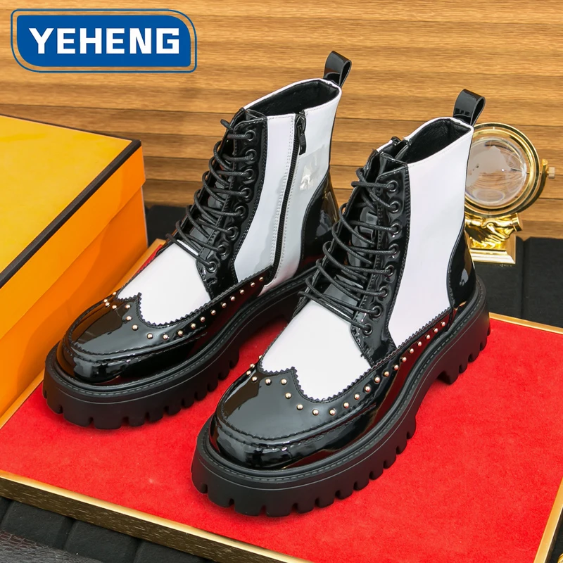 Дизайнерская повседневная мужская официальная обувь на толстой подошве, ботинки для субкультуры в стиле панк, уличные ботинки для делового банкета, мужские высокие сапоги для помощи
Дизайнерская повседневная мужская официальная обувь на толстой подошве, ботинки для субкультуры в стиле панк, уличные ботинки для делового банкета, мужские высокие сапоги для помощи