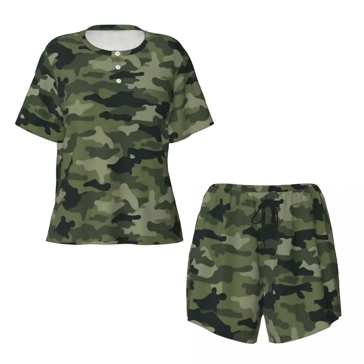 Military Camouflage Round Neck Short Sleeves Nightdress for Sleeping Sleepshirts Women Loose Pajama Set Short Pants
Military Camouflage Round Neck Short Sleeves Nightdress for Sleeping Sleepshirts Women Loose Pajama Set Short Pants