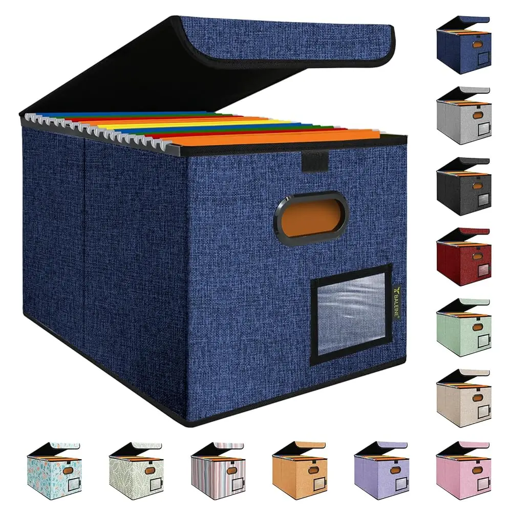 File Organizer Box With Lid, Collapsible File Folder Organizer With Plastic Slide, Hanging File Folder Box For Office Document
File Organizer Box With Lid, Collapsible File Folder Organizer With Plastic Slide, Hanging File Folder Box For Office Document