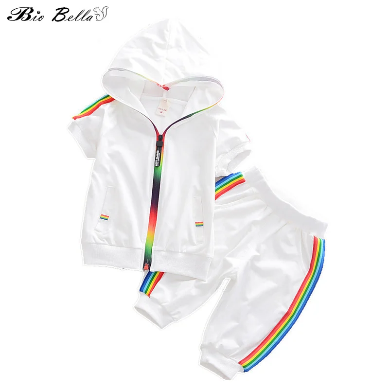 Summer Kids Baby Clothes Tracksuit Suit Fashion Rainbow Short Sleeve Boys and Girls Tracksuit Hoodie Sweatshirt Sportswear
Summer Kids Baby Clothes Tracksuit Suit Fashion Rainbow Short Sleeve Boys and Girls Tracksuit Hoodie Sweatshirt Sportswear