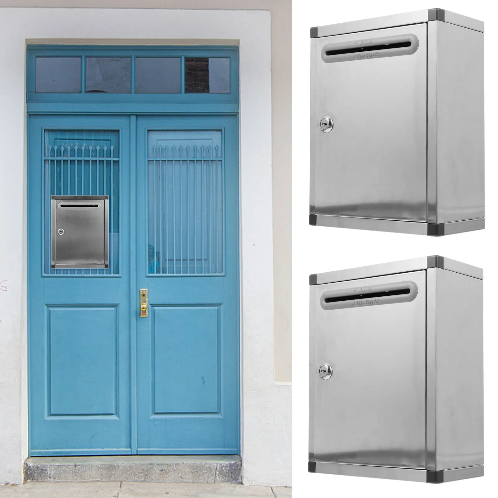 Stainless Steel Mailbox Large Capacity Durable Modern Wall Mount Letter Box for Envelopes Newspapers Suggestions Complaints
Stainless Steel Mailbox Large Capacity Durable Modern Wall Mount Letter Box for Envelopes Newspapers Suggestions Complaints