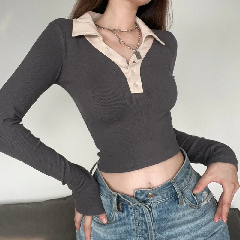 Casual Basic Knit Korean Clothes Long Sleeve Crop Tops Skinny Autumn T Shirt Women T Shirt Femme été Grande Taille
Casual Basic Knit Korean Clothes Long Sleeve Crop Tops Skinny Autumn T Shirt Women T Shirt Femme été Grande Taille
