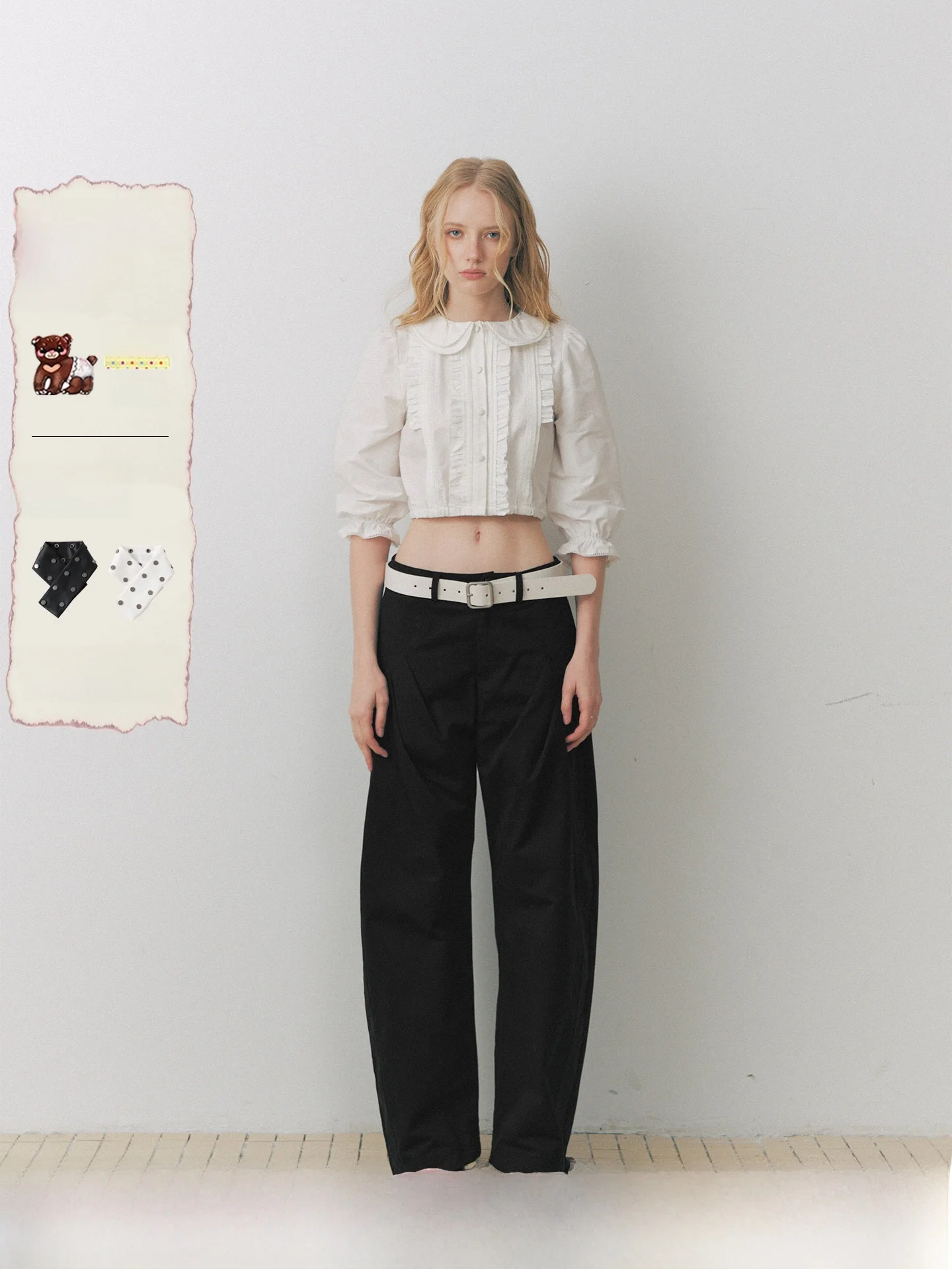 Deleteex Original Shadow Doll Collar Double Layered Shirt Accordion Pleated Lace High Waist Top Girls Fashion Spring Short Sl...
Deleteex Original Shadow Doll Collar Double Layered Shirt Accordion Pleated Lace High Waist Top Girls Fashion Spring Short Sl...