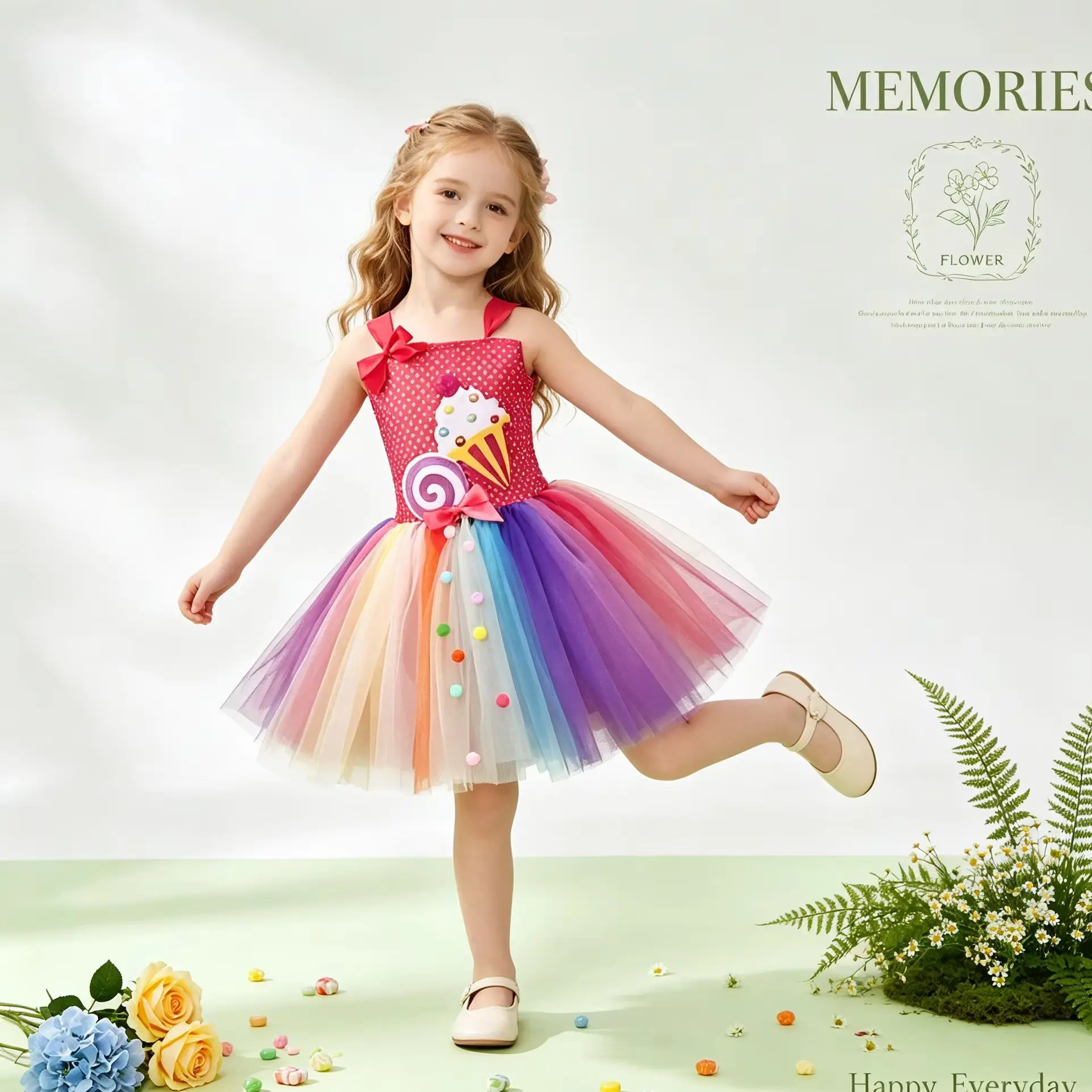 Lovely Tutu Princess Dress, Ice Cream Pattern Handmade Outfit for Christmas, Halloween, ballet Dance, Performance & Cosplay
Lovely Tutu Princess Dress, Ice Cream Pattern Handmade Outfit for Christmas, Halloween, ballet Dance, Performance & Cosplay