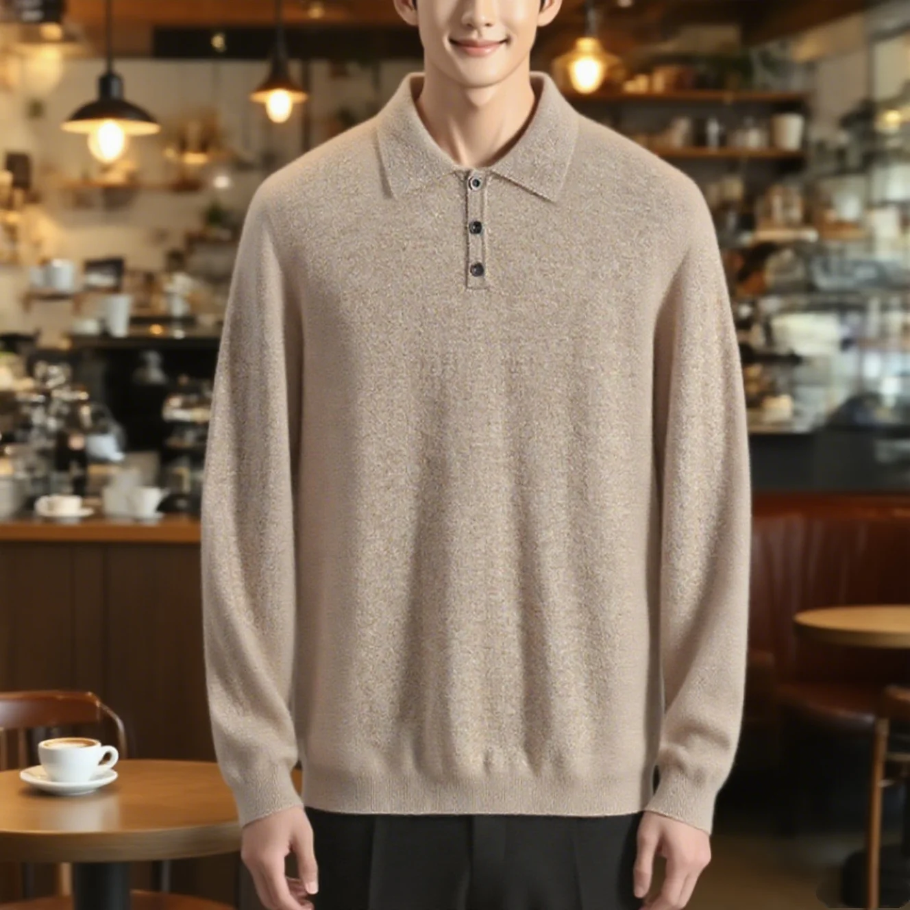 2025 Polo Collar Long Sleeve Pullover Sweater Men's 100% Cashmere Stylish Business Casual Comfortable Autumn Winter Knit Tops
2025 Polo Collar Long Sleeve Pullover Sweater Men's 100% Cashmere Stylish Business Casual Comfortable Autumn Winter Knit Tops