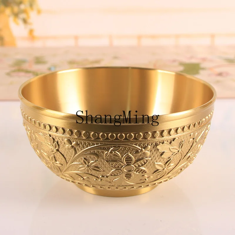DSA high-grade brass bowl handmade pure copper thickened copper bowl chopsticks spoon household gift engraving gold rice bowl
DSA high-grade brass bowl handmade pure copper thickened copper bowl chopsticks spoon household gift engraving gold rice bowl