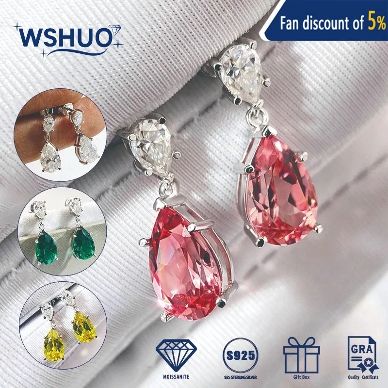 7CT Water Drop Moissanite with Lab Grown Padparadscha/Columbia Emerald/sapphire Earrings 925 sterling silver Fine Jewelry GRA
7CT Water Drop Moissanite with Lab Grown Padparadscha/Columbia Emerald/sapphire Earrings 925 sterling silver Fine Jewelry GRA