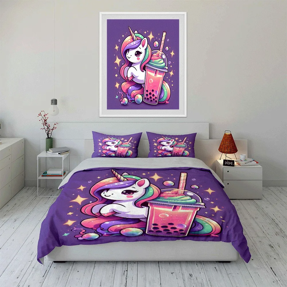 Unicorn-Themed Bubble Tea Set Exquisite three-piece bedding set gift for kids and adults
Unicorn-Themed Bubble Tea Set Exquisite three-piece bedding set gift for kids and adults