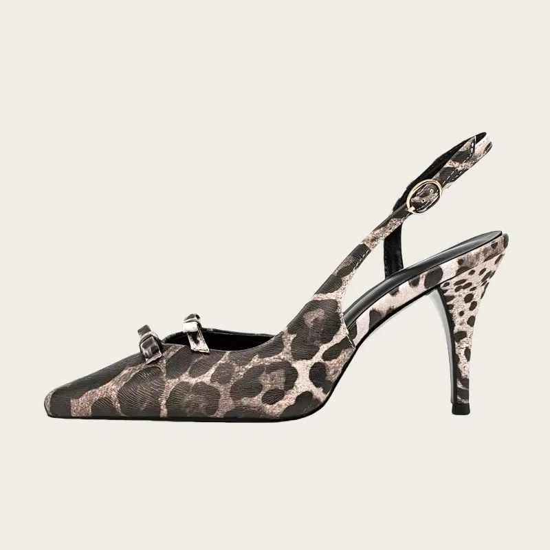 Bow Pointed Toe Slingback Sandals Slim High Heels Leopard Print Fashion Show Plus Size Women's Shoes Brand Design
Bow Pointed Toe Slingback Sandals Slim High Heels Leopard Print Fashion Show Plus Size Women's Shoes Brand Design