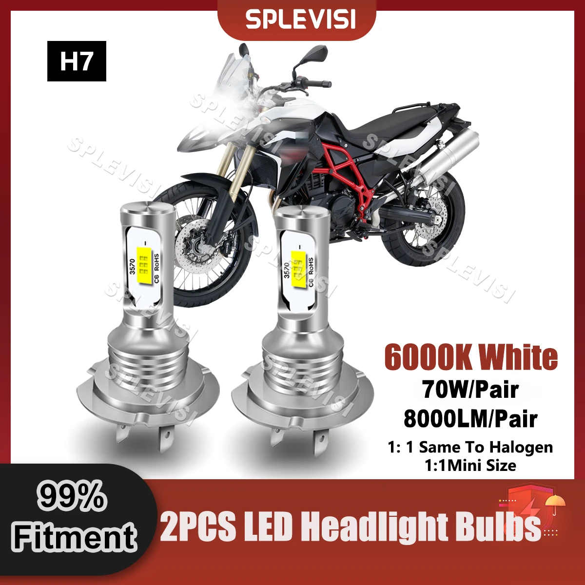 200% Brightness LED H7 Headlight Bulbs For BMW F800GS 2008 2009 2010 2011 2012 2013 2014 2015 2016 2017 2018 Replace Moto Light
200% Brightness LED H7 Headlight Bulbs For BMW F800GS 2008 2009 2010 2011 2012 2013 2014 2015 2016 2017 2018 Replace Moto Light