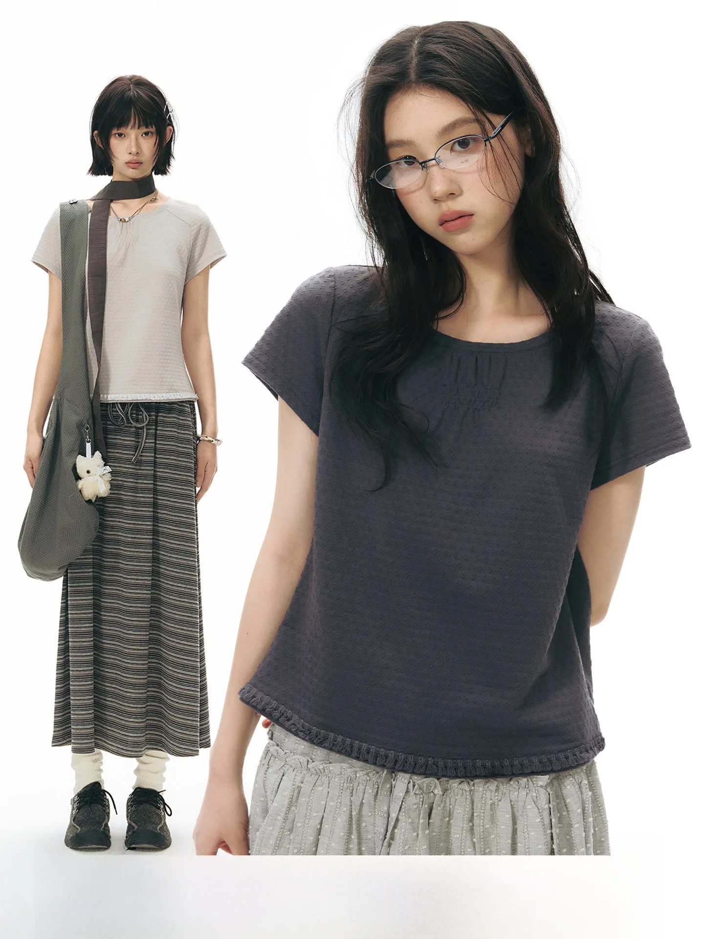NAPSNAPS Original Folded Collar Short Sleeve T-Shirt Women's Summer New round Neck Design Sense Retro Shoulder Level Top
NAPSNAPS Original Folded Collar Short Sleeve T-Shirt Women's Summer New round Neck Design Sense Retro Shoulder Level Top