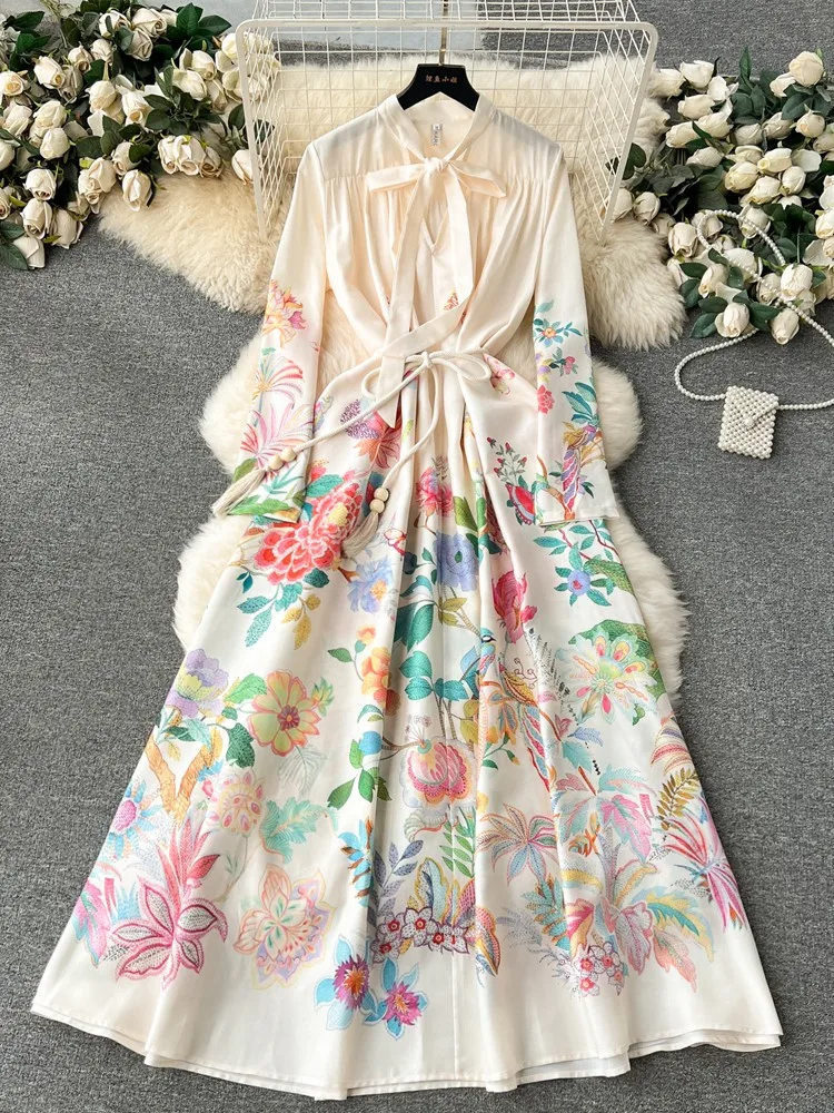 Lusumily 2024 New Women Vintage Long Dress Print A-line Ruffled Elegant Floral Party Dresses Ladies Casual Long Robe Vestidos
Lusumily 2024 New Women Vintage Long Dress Print A-line Ruffled Elegant Floral Party Dresses Ladies Casual Long Robe Vestidos