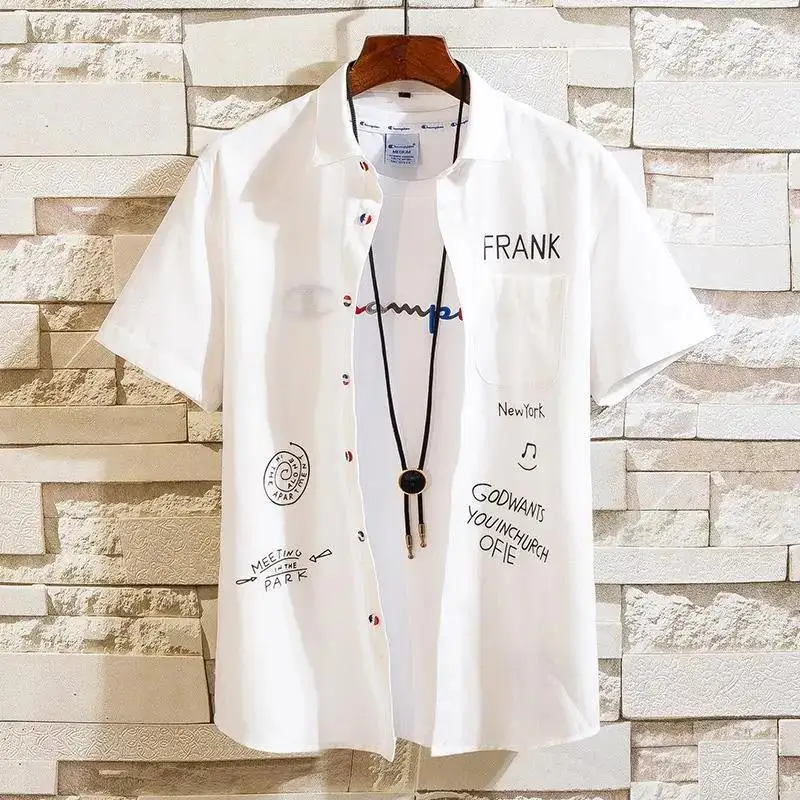New Summer Style Handsome Men's Short-sleeved Shirt Hong Kong Style Handsome Korean Style Men's Jacket Thin
New Summer Style Handsome Men's Short-sleeved Shirt Hong Kong Style Handsome Korean Style Men's Jacket Thin