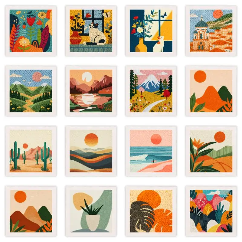 Diy Needle Punch Kit Home Wall Decor Embroidery Sunrise scenery 25x25cm/9.84x9.84inch Punch Needle Kit For Beginners
Diy Needle Punch Kit Home Wall Decor Embroidery Sunrise scenery 25x25cm/9.84x9.84inch Punch Needle Kit For Beginners