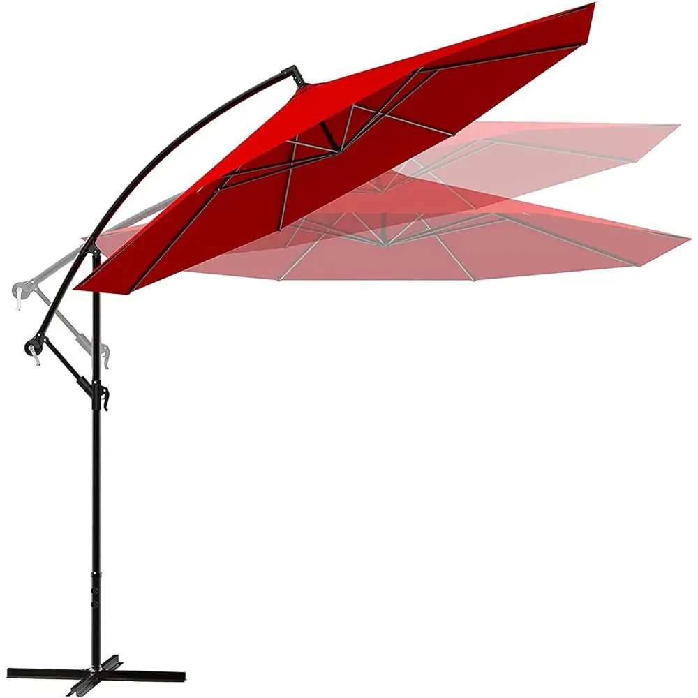 Patio Offset Umbrella Outdoor Cantilever Umbrella Hanging Umbrellas with Tilt and Crank, 8-Rib Easy Adjustment Garden Parasol
Patio Offset Umbrella Outdoor Cantilever Umbrella Hanging Umbrellas with Tilt and Crank, 8-Rib Easy Adjustment Garden Parasol