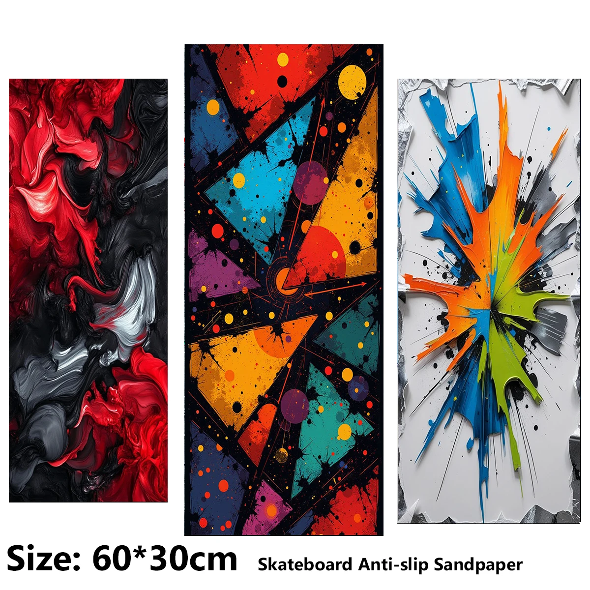 ElecStric Scooter Anti-slip Sticker Sandpaper Skateboard Grip Tape Sheet 60*30cm Cool Splatter Ink Graffiti Pattern
ElecStric Scooter Anti-slip Sticker Sandpaper Skateboard Grip Tape Sheet 60*30cm Cool Splatter Ink Graffiti Pattern
