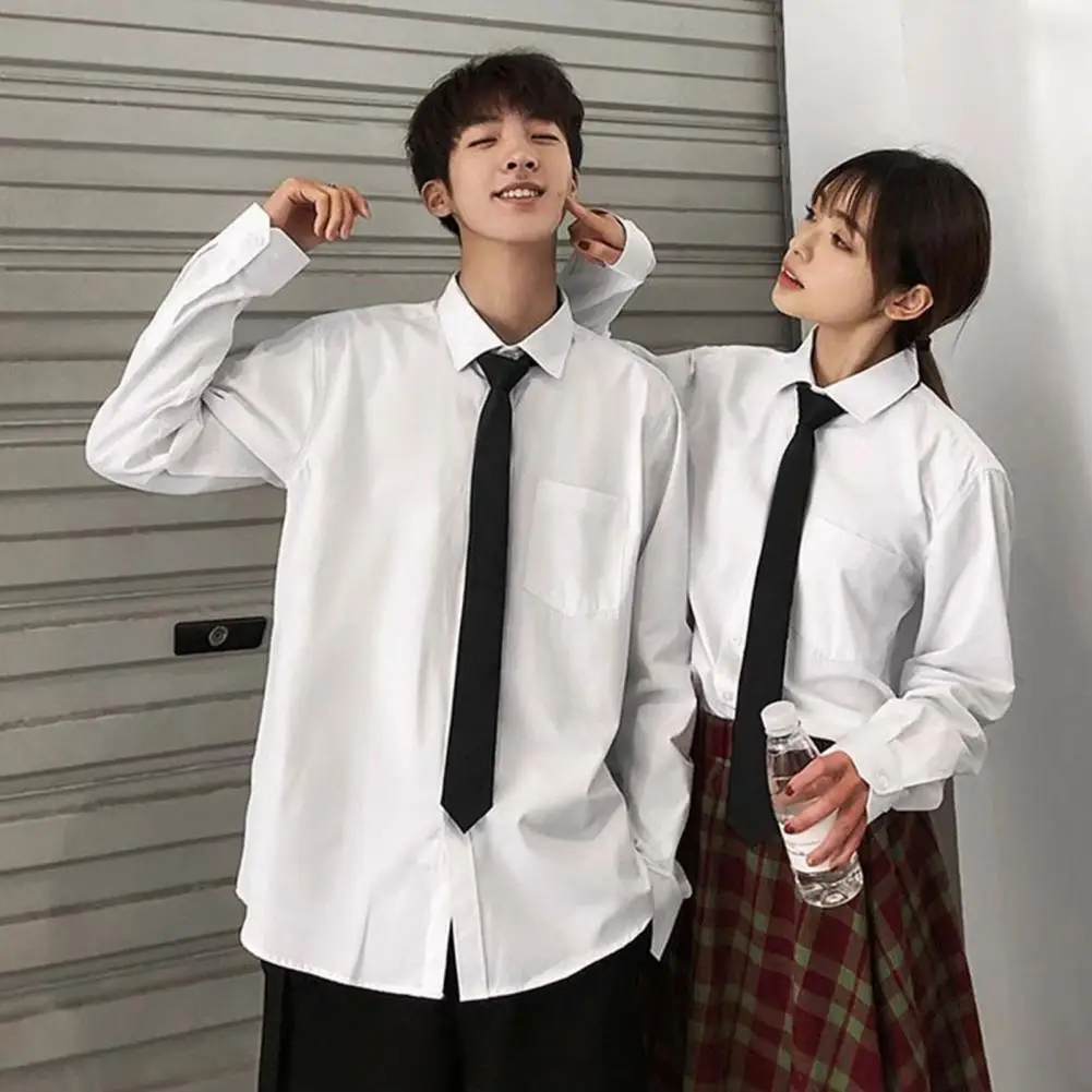 Spring Men Shirt With Tie And Chest Pocket School Young Men Lapel Shirt Single-breasted Long/Short Sleeves Loose Mid Length Pure
Spring Men Shirt With Tie And Chest Pocket School Young Men Lapel Shirt Single-breasted Long/Short Sleeves Loose Mid Length Pure