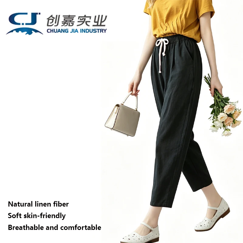 Linen Spring and Summer Lady Nine-point Pants Elastic Waist Cotton Hemp Casual Sports Jogging Solid Color Radish Lantern Pants
Linen Spring and Summer Lady Nine-point Pants Elastic Waist Cotton Hemp Casual Sports Jogging Solid Color Radish Lantern Pants