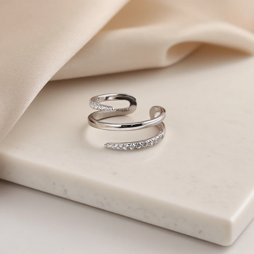 Effie Queen 925 Sterling Silver 14K Gold Open Ring With AAAAA Cubic Sparkling Zirconia Ornament Fashion Surround Design APR35 
Effie Queen 925 Sterling Silver 14K Gold Open Ring With AAAAA Cubic Sparkling Zirconia Ornament Fashion Surround Design APR35