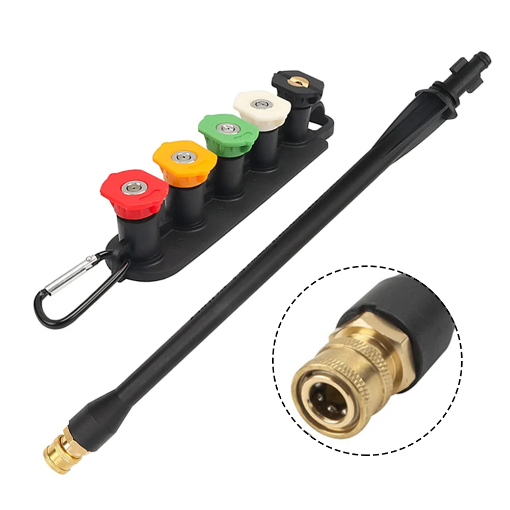 Spray Wand Replace Kit W/5 Nozzles High-pressure Cleaning Machine Spray Gun Pole 1/4 Quick-connect Spray Gun Fan-shaped Nozzle
Spray Wand Replace Kit W/5 Nozzles High-pressure Cleaning Machine Spray Gun Pole 1/4 Quick-connect Spray Gun Fan-shaped Nozzle