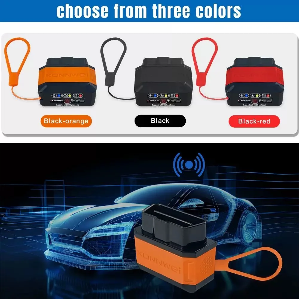 KONNWEI KW905 ELM327 V1.5 Bluetooth 5.0 OBD2 Diagnostic Scanner, Auto Engine Fault Code Reader for Android & iOS Devices
KONNWEI KW905 ELM327 V1.5 Bluetooth 5.0 OBD2 Diagnostic Scanner, Auto Engine Fault Code Reader for Android & iOS Devices