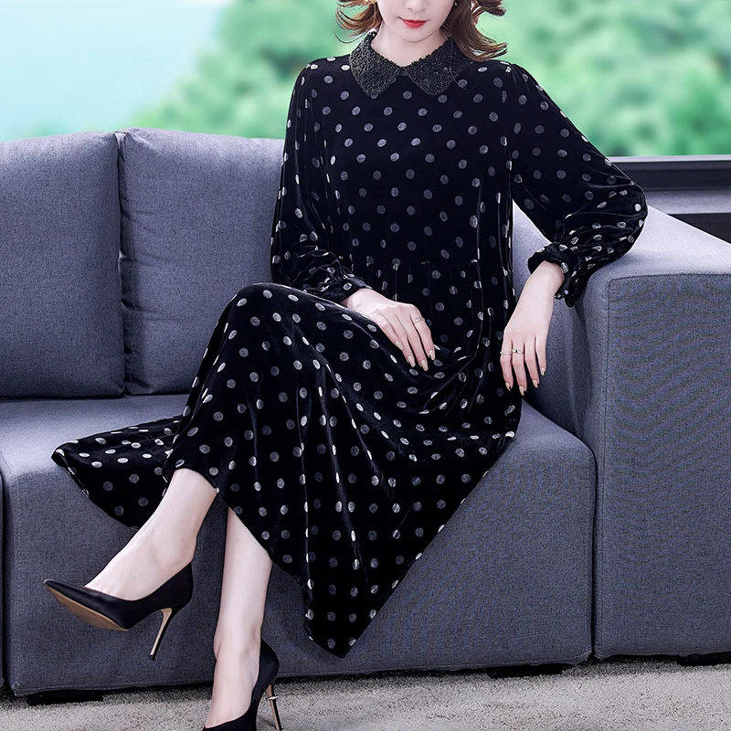 Dress Spring And Autumn Large Size New Women's Fashion Temperament Long Sleeve Loose Doll Collar A Word Thin Gold Velvet Dress
Dress Spring And Autumn Large Size New Women's Fashion Temperament Long Sleeve Loose Doll Collar A Word Thin Gold Velvet Dress