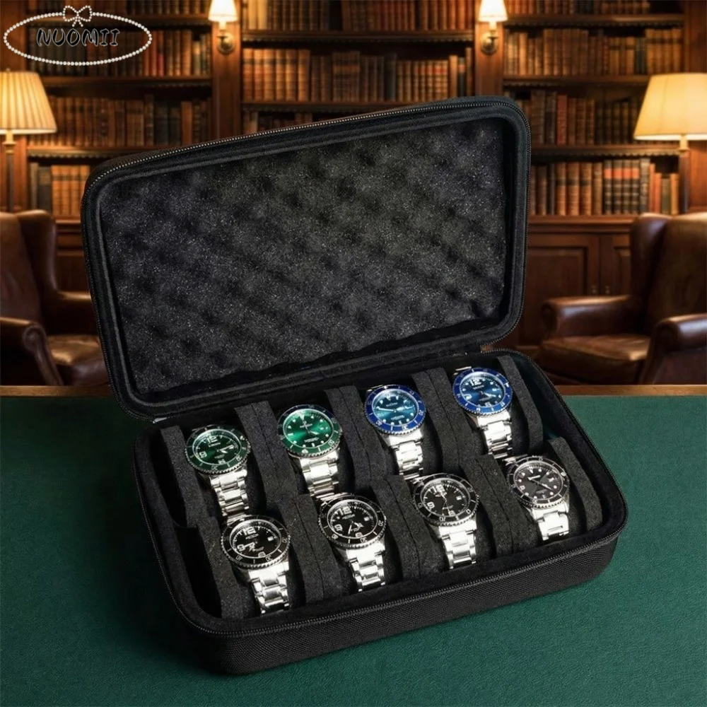 Hard Shell Watch Storage Box 8/ 15 Slot Shockproof Watch Display Box Black Zippered Closure Wristwatch Holder Storage Box
Hard Shell Watch Storage Box 8/ 15 Slot Shockproof Watch Display Box Black Zippered Closure Wristwatch Holder Storage Box