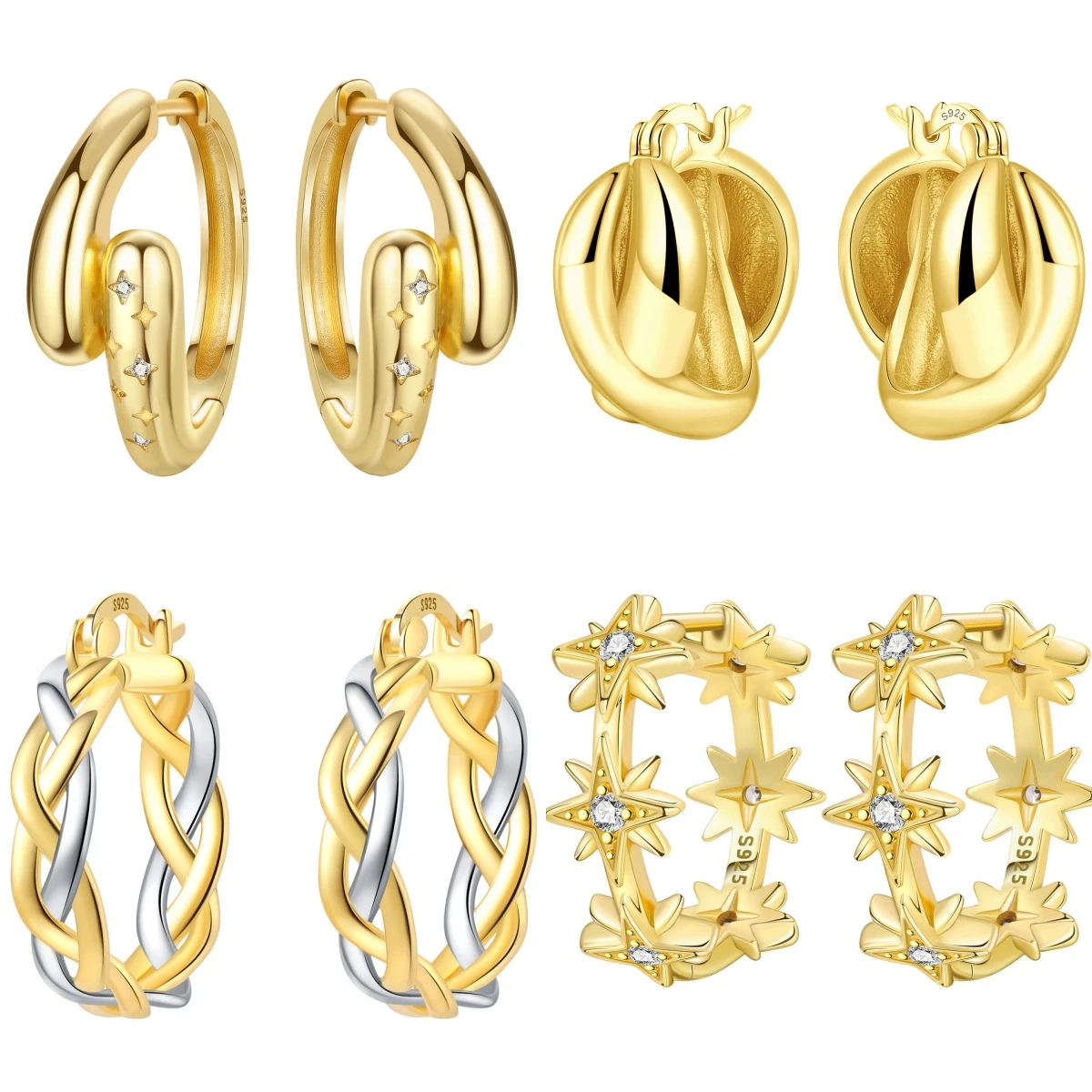 Orstarry S925 Sterling Silver Elegant Golden French Organ Earrings Hoop Earrings For Women Jewelry Original Party Trendy Gifts
Orstarry S925 Sterling Silver Elegant Golden French Organ Earrings Hoop Earrings For Women Jewelry Original Party Trendy Gifts