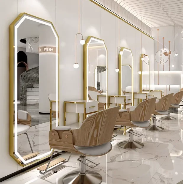 Barber shop mirror wall mounted hairdressing mirror with light wall mounted hair salon LED mirror
Barber shop mirror wall mounted hairdressing mirror with light wall mounted hair salon LED mirror