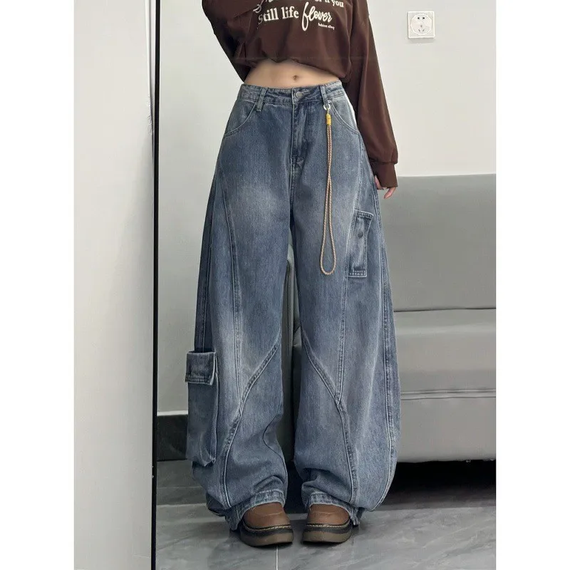 American Sle Vintage Knife Jeans Women's Workwear Loose Wide Leg Floor Length Trousers Straight Cut Street Sle
American Sle Vintage Knife Jeans Women's Workwear Loose Wide Leg Floor Length Trousers Straight Cut Street Sle