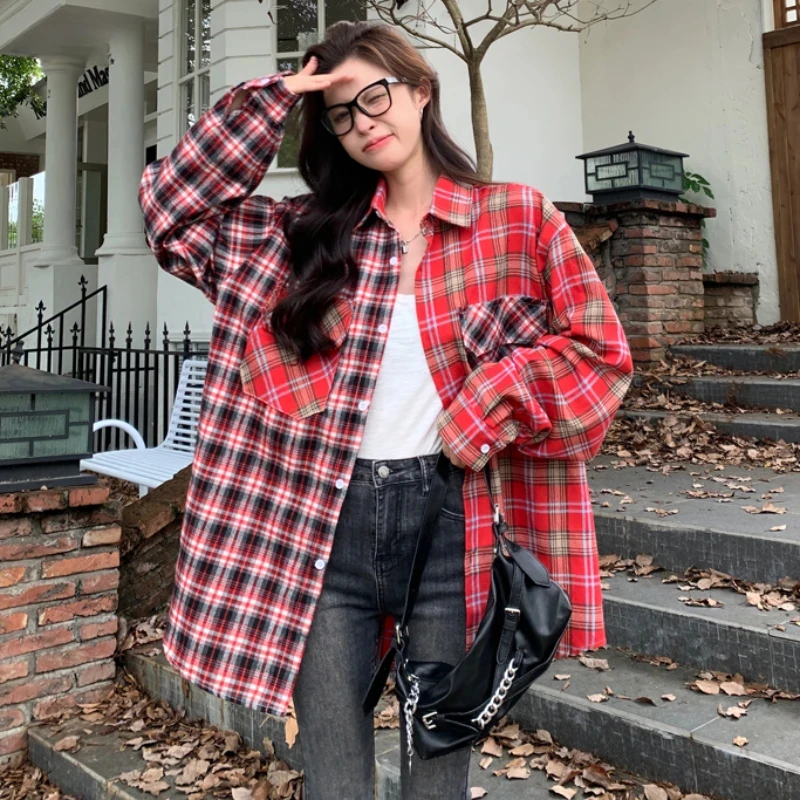 2025 Plaid Shirts Women American Retro Contrast High Street Long Sleeve Versatile Basic Simple Casual Hipster Summer Popular
2025 Plaid Shirts Women American Retro Contrast High Street Long Sleeve Versatile Basic Simple Casual Hipster Summer Popular
