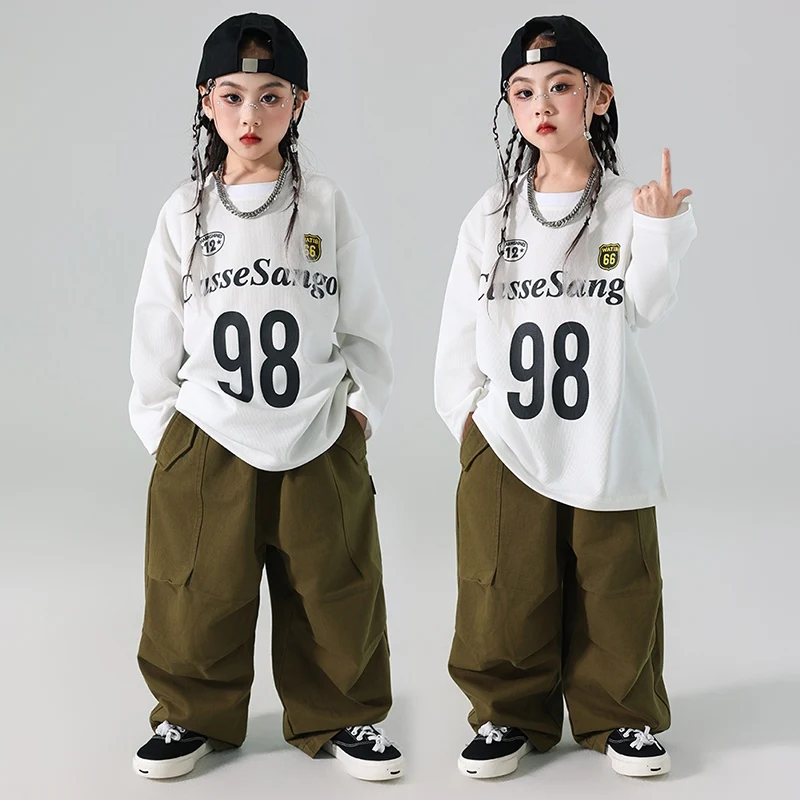 Girls Ballroom Hip Hop Dance Clothes White Sweater Greent Pants Jazz Practice Wear Boys Baggy Sets Street Dance Outftis BL14487
Girls Ballroom Hip Hop Dance Clothes White Sweater Greent Pants Jazz Practice Wear Boys Baggy Sets Street Dance Outftis BL14487