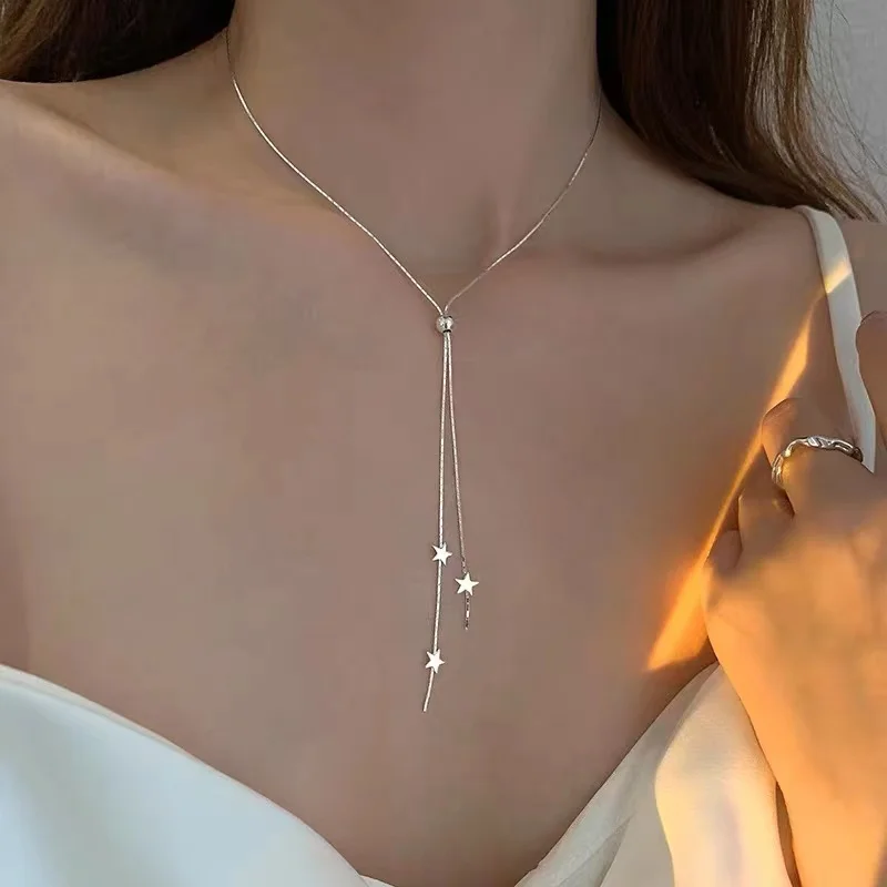 New 925 Sterling Silver Star Necklace Simple Charm Long Woman Pendant Choker Birthday Gift for Friends Exquisite Jewelry
New 925 Sterling Silver Star Necklace Simple Charm Long Woman Pendant Choker Birthday Gift for Friends Exquisite Jewelry