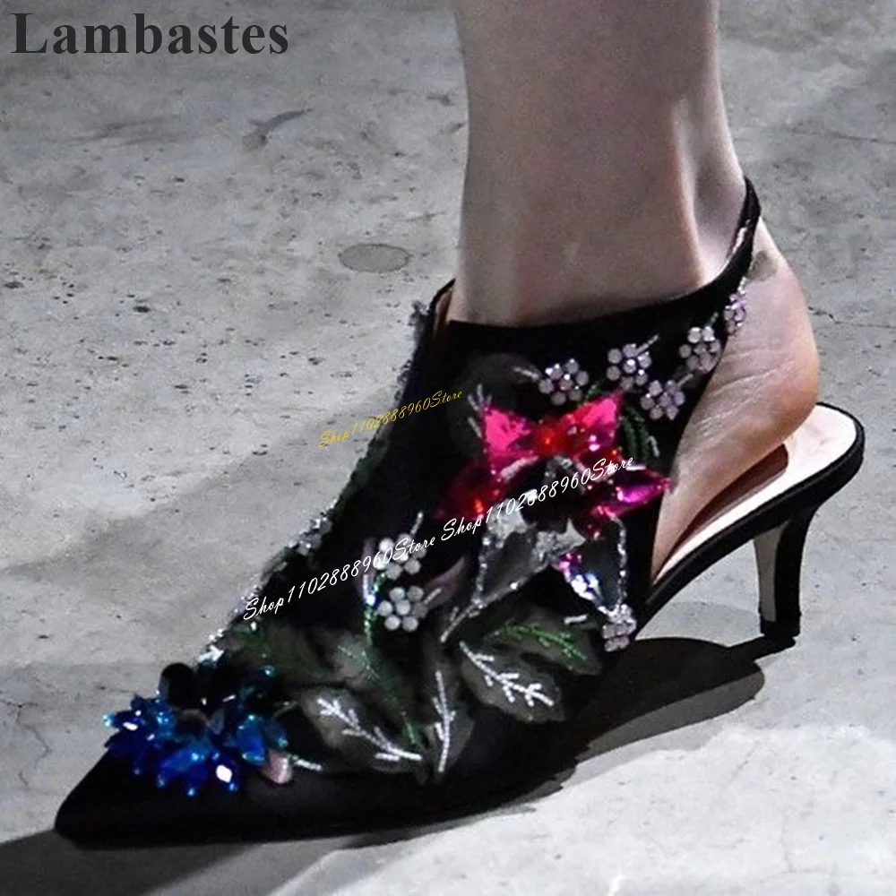 Runway Bling Black Crystal Decor Sandals Low Heel Shoes For Women Ankle Strap Pointed Toe 2024 Fashionable Zapatos Para Mujere
Runway Bling Black Crystal Decor Sandals Low Heel Shoes For Women Ankle Strap Pointed Toe 2024 Fashionable Zapatos Para Mujere