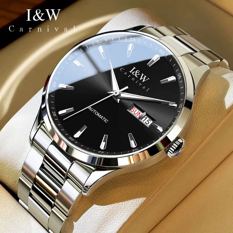 Carnival Brand I&W High-End Luxury NH36A Movement Mechanical Watch Men Stainless Steel Sapphire Automatic Week Date Watches Mens
Carnival Brand I&W High-End Luxury NH36A Movement Mechanical Watch Men Stainless Steel Sapphire Automatic Week Date Watches Mens
