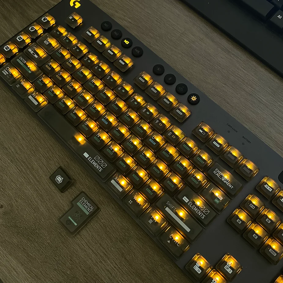 Chemical Element Pattern PBT Keycaps,Personalized Custom Colored Keycaps Replacement for Logitech G915 G913 Mechanical Keyboards
Chemical Element Pattern PBT Keycaps,Personalized Custom Colored Keycaps Replacement for Logitech G915 G913 Mechanical Keyboards