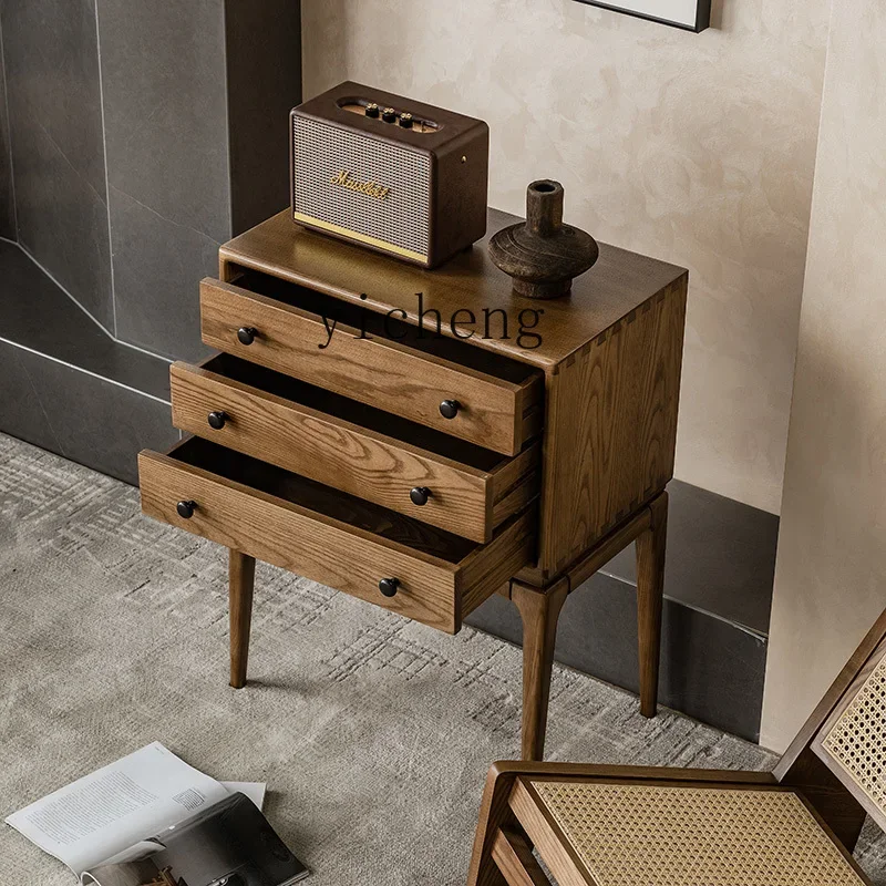 ZYA Solid Wood Side Cabinet Modern Simple Living Room Multi-Functional Storage Cabinet Walnut Color Three-Drawer Cabinet
ZYA Solid Wood Side Cabinet Modern Simple Living Room Multi-Functional Storage Cabinet Walnut Color Three-Drawer Cabinet