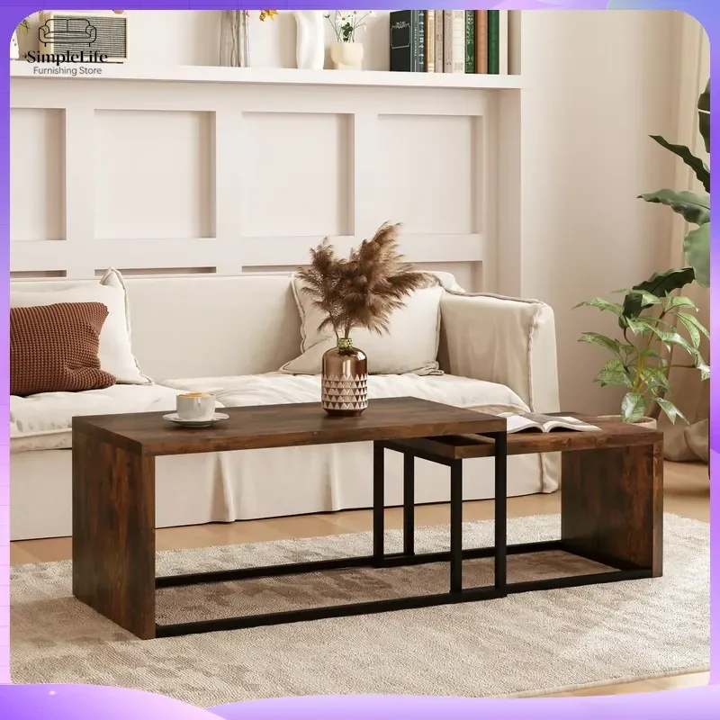 2 Pack Black Coffee Tables Set Large 90x48x42cm Small 59x42x36cm MDF Top Powder Coated Metal Frame 15kg Load Capacity Nesting
2 Pack Black Coffee Tables Set Large 90x48x42cm Small 59x42x36cm MDF Top Powder Coated Metal Frame 15kg Load Capacity Nesting