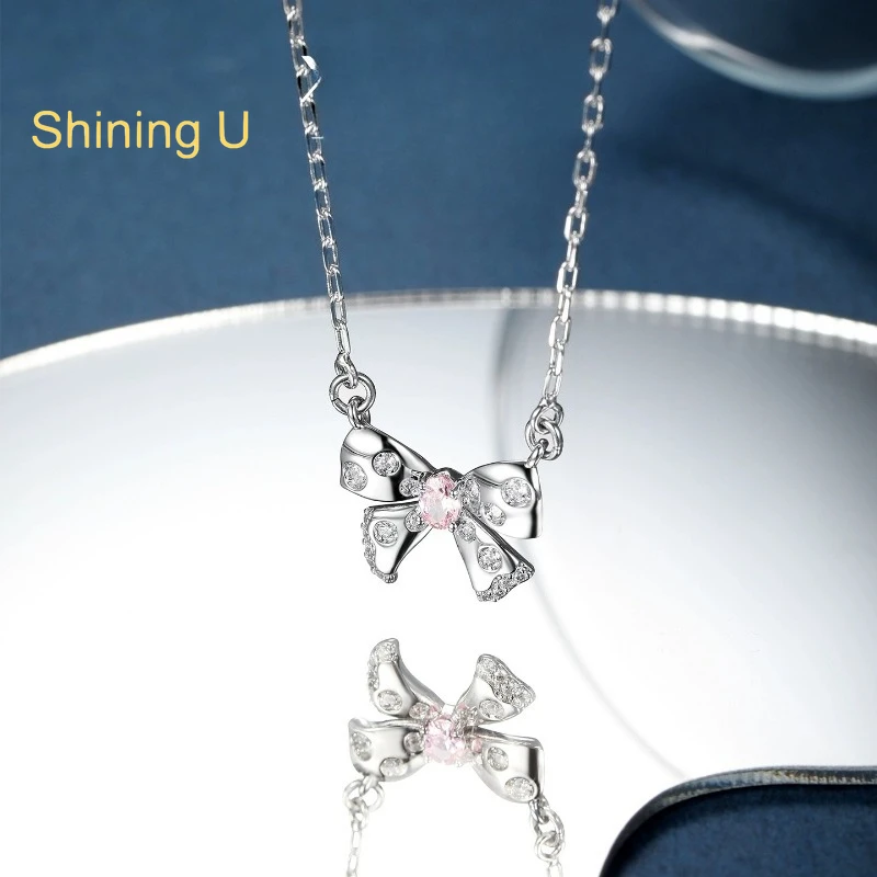 Ожерелье с бантом и блестящими U-розовыми цирконами для женщин, модные ювелирные изделия, подарок
Ожерелье с бантом и блестящими U-розовыми цирконами для женщин, модные ювелирные изделия, подарок