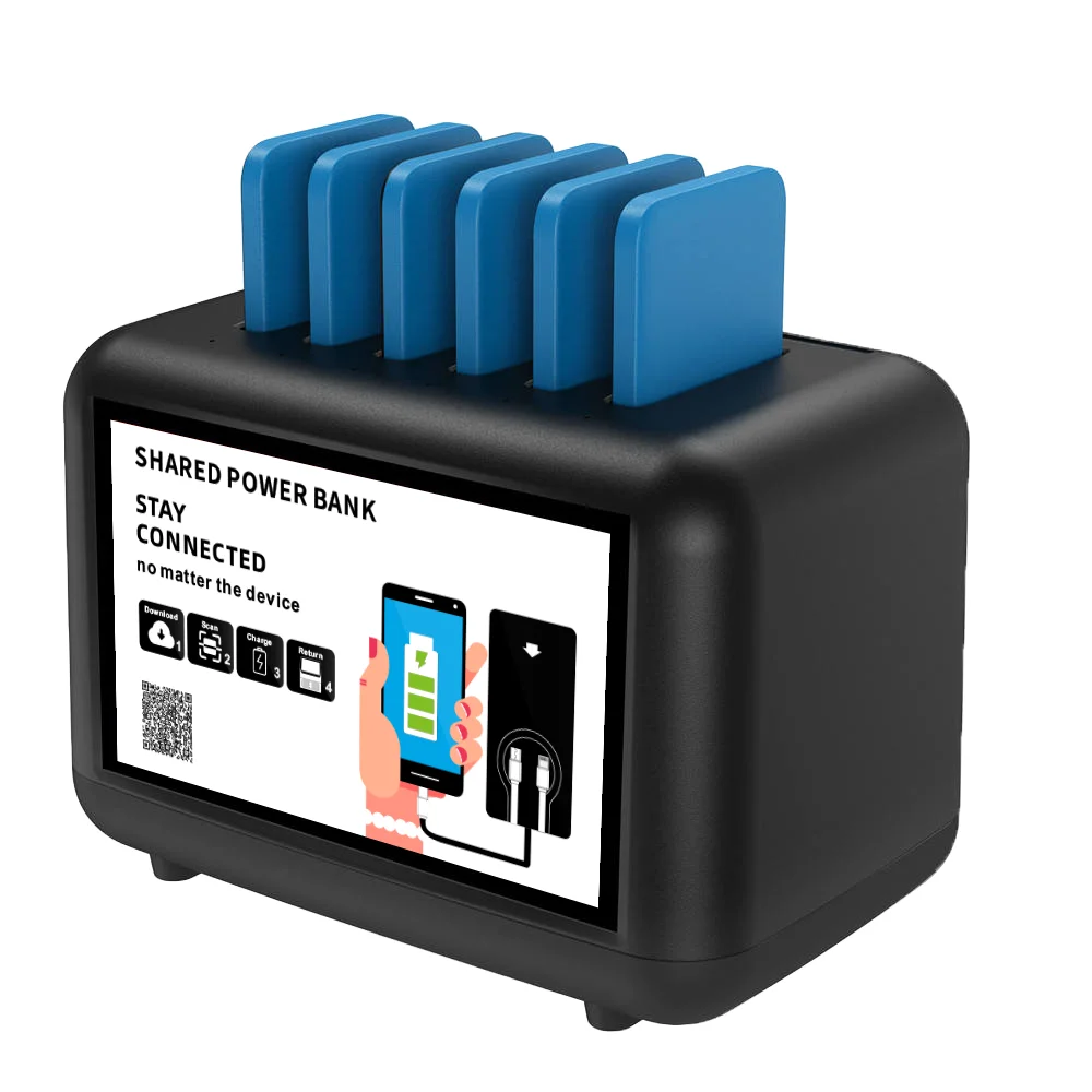 Scanning Code Small 6-port Powerbank Sharing Design Mobile Phone Charging Machine Totem Share Power Bank Station for Rental
Scanning Code Small 6-port Powerbank Sharing Design Mobile Phone Charging Machine Totem Share Power Bank Station for Rental