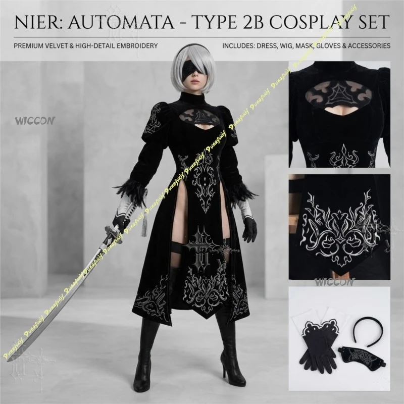 2B Cosplay Costume Uniform Halloween Party for Women Men Carnival Props Dress For Women Sexy Lolita Party Fanart Cosplay Costume
2B Cosplay Costume Uniform Halloween Party for Women Men Carnival Props Dress For Women Sexy Lolita Party Fanart Cosplay Costume