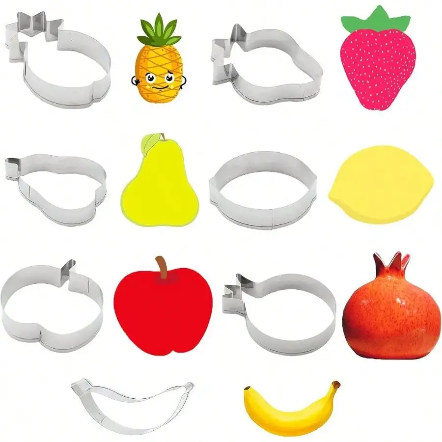 Pcs Fruit Cookie Cutter Set Strawberry Banana Lemon Pomegranate Pear Pineapple Molds Stainless Steel Cute Sweet Pastry Biscuit Fondant Cake Pancake Sugar Baking Cookie Cutters
Pcs Fruit Cookie Cutter Set Strawberry Banana Lemon Pomegranate Pear Pineapple Molds Stainless Steel Cute Sweet Pastry Biscuit Fondant Cake Pancake Sugar Baking Cookie Cutters