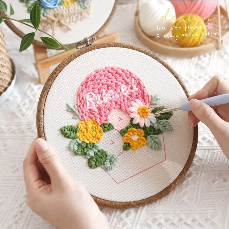 3D Flower Embroidery Punch Needle Kit For Beginner Wool Poke Embroidery Easy Craft Art Needle Sewing Rug Hooking Kit Home Decor
3D Flower Embroidery Punch Needle Kit For Beginner Wool Poke Embroidery Easy Craft Art Needle Sewing Rug Hooking Kit Home Decor