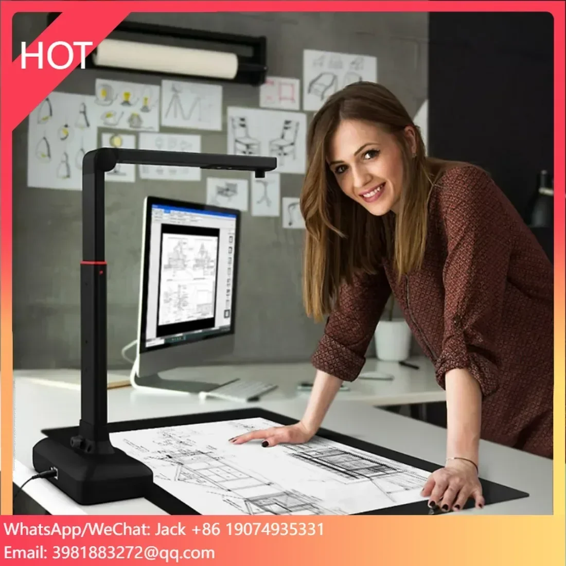 A2 Scanner Large Format HD Scanner with 21MP Supporting windows ,MacOS System Document Camera Scanner
A2 Scanner Large Format HD Scanner with 21MP Supporting windows ,MacOS System Document Camera Scanner