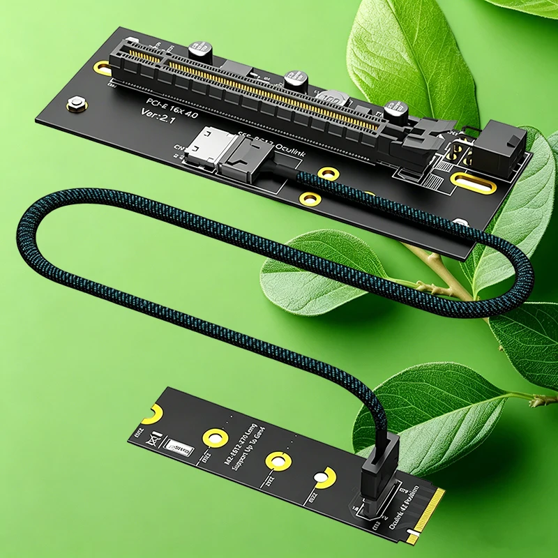 PCI Express 4.0 X16 to 2242/2260/2280 M2 NVMe Key-M Oculink Adapter Kit + SFF-8611/8612 Cable ATX 6Pin Powered External GPU Dock
PCI Express 4.0 X16 to 2242/2260/2280 M2 NVMe Key-M Oculink Adapter Kit + SFF-8611/8612 Cable ATX 6Pin Powered External GPU Dock