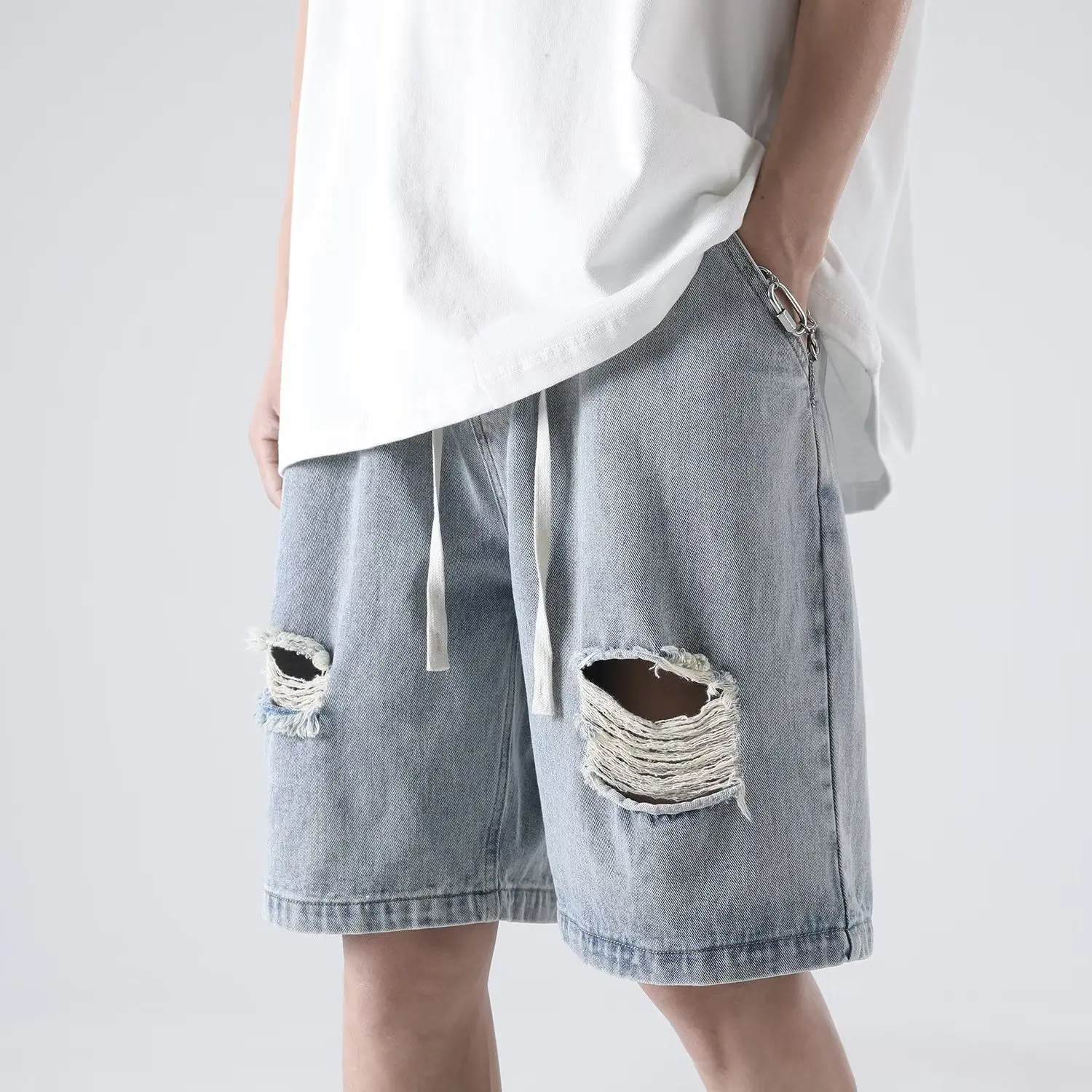 Slim Fit Five Inch Denim Shorts Men's Korean Style Ripped Loose Summer Thin Casual Mid-Calf Retro plus Size Trendy Shorts
Slim Fit Five Inch Denim Shorts Men's Korean Style Ripped Loose Summer Thin Casual Mid-Calf Retro plus Size Trendy Shorts