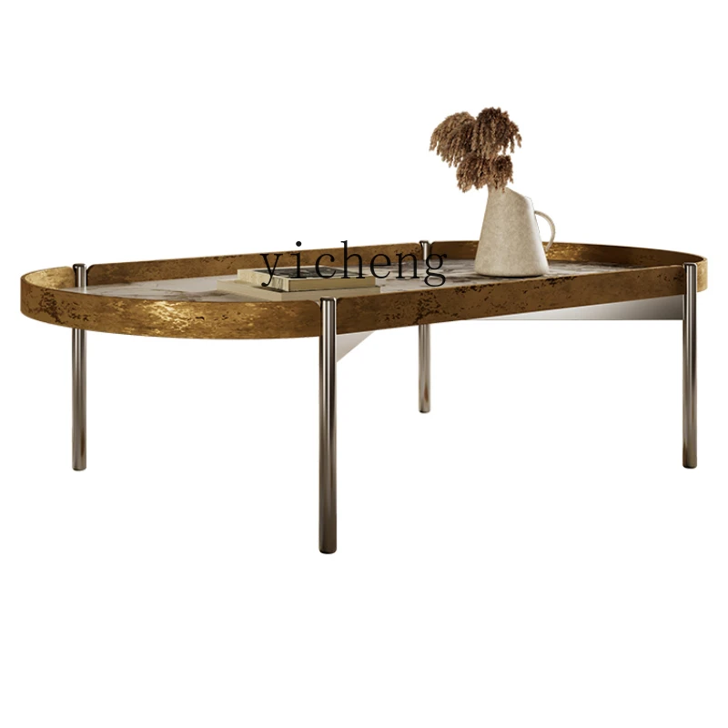 Zk Stone Plate Coffee Table Minimalist Living Room Home Small Apartment Stainless Steel High Leg Tea Table
Zk Stone Plate Coffee Table Minimalist Living Room Home Small Apartment Stainless Steel High Leg Tea Table
