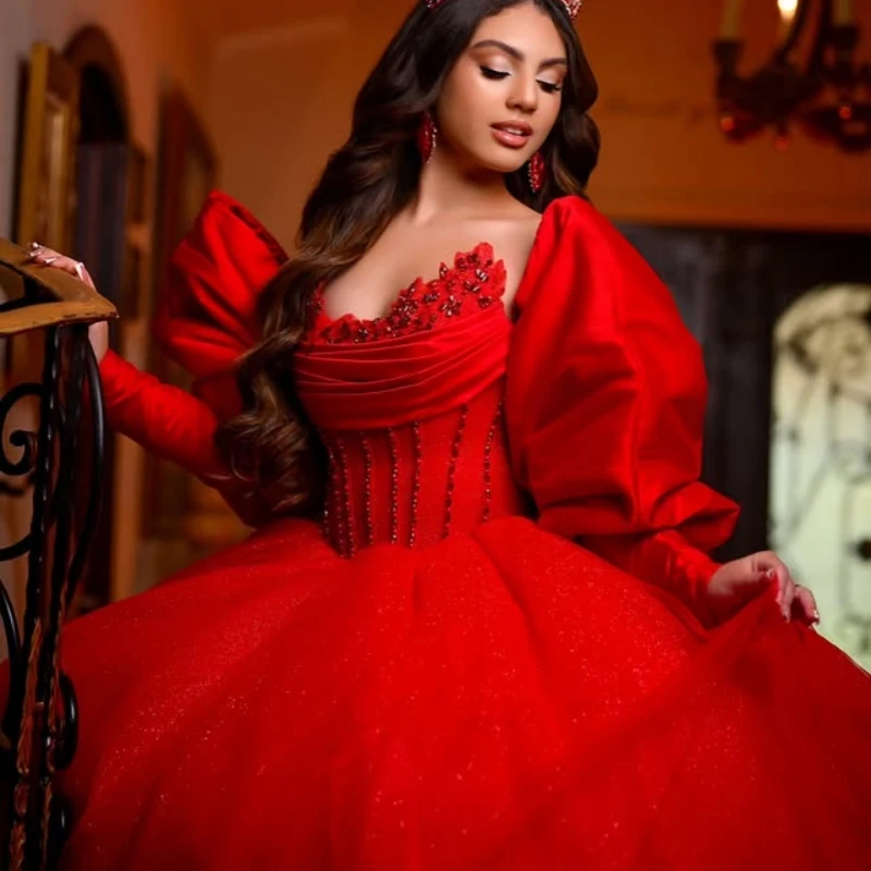 Customized Red Quinceanera Dresses Off the Shoulder crystal applique Tull Long tail Vestido 15 Quinceanera
Customized Red Quinceanera Dresses Off the Shoulder crystal applique Tull Long tail Vestido 15 Quinceanera