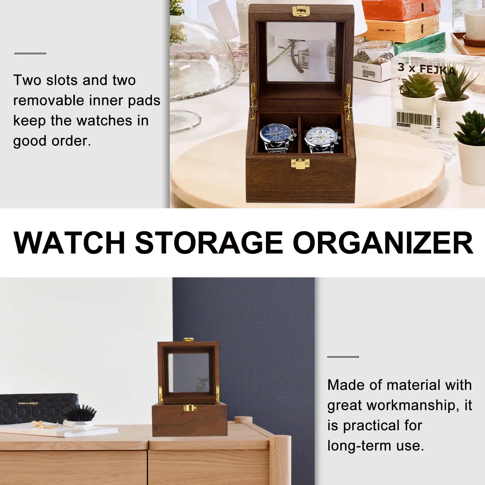 1Pcs Watch Storage Box 2 Slots Elegant Buckle Lock Organizer Vintage Display Case Wristwatch Storage Box
1Pcs Watch Storage Box 2 Slots Elegant Buckle Lock Organizer Vintage Display Case Wristwatch Storage Box